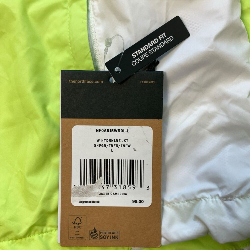 The North Face Lightweight Jacket Women L Green Windbreaker Hydrenaline Full Zip - Picture 8 of 13